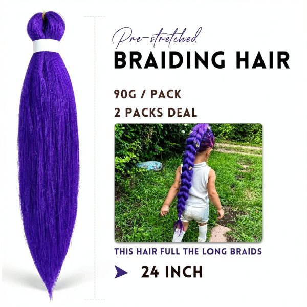 Arcpor 24 Inch Purple Hair Extensions-1