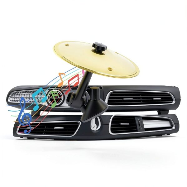 Eveco Car Cymbal Air Vent 2-Pack Gold Alloy Steel-3