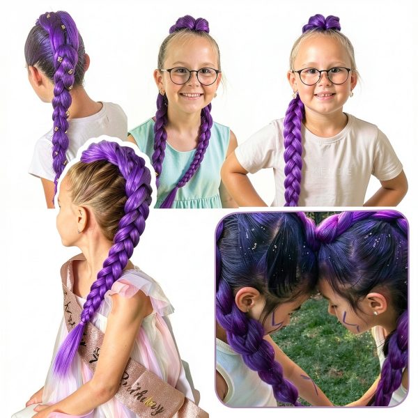 Arcpor 24 Inch Purple Hair Extensions-5