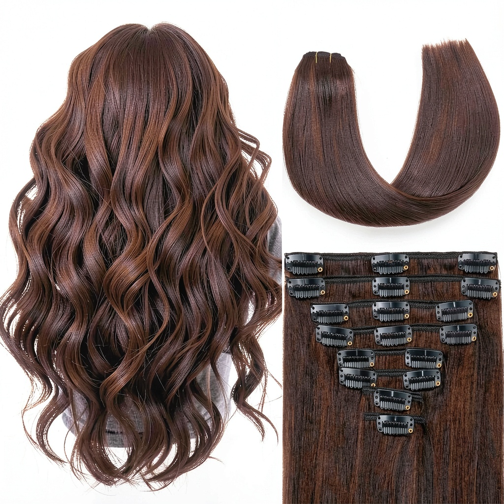Clip in hair extensions in different sizes
