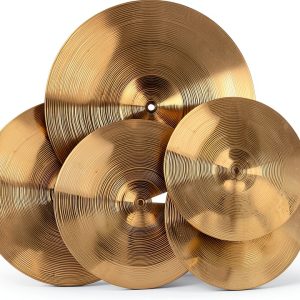 Gold Drum Cymbal Set HAIRIESIS 5‑Piece Brass-0
