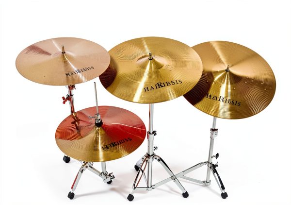 Gold Drum Cymbal Set HAIRIESIS 5‑Piece Brass-3