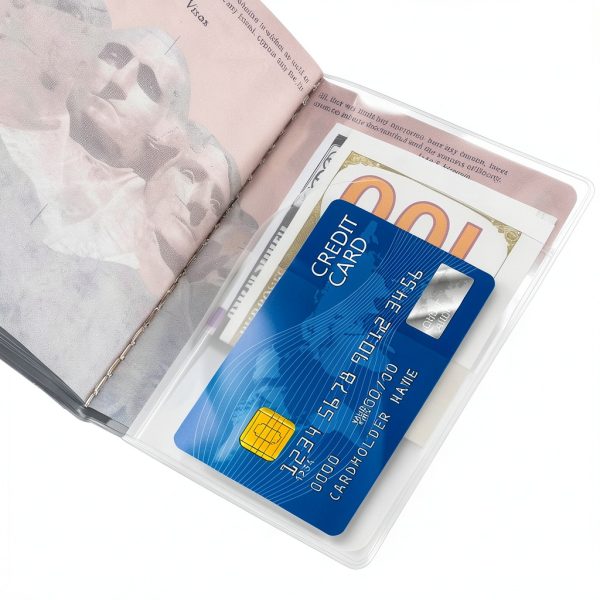 WHALEZON US Passport Cover Vinyl Transparent Wallet with Card Pockets-4