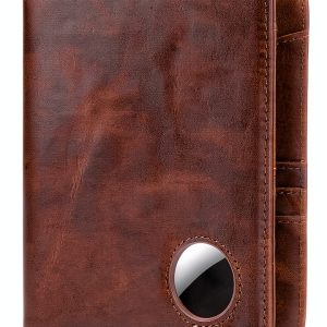 Serovi Leather Passport Holder with AirTag Slot RFID Blocking-0