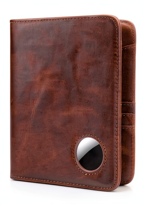 Serovi Leather Passport Holder with AirTag Slot RFID Blocking-0