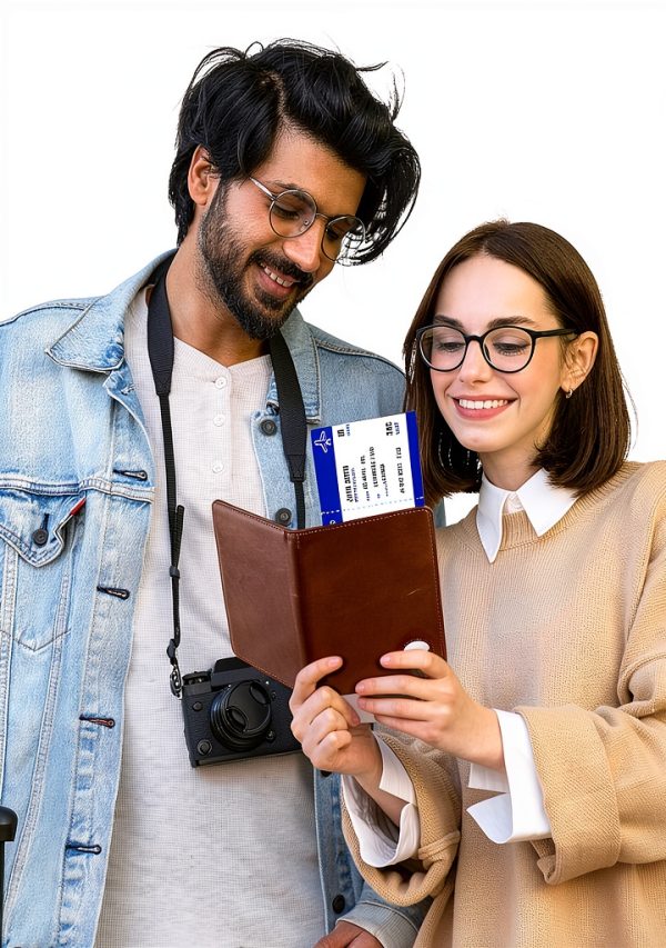Serovi Leather Passport Holder with AirTag Slot RFID Blocking-4