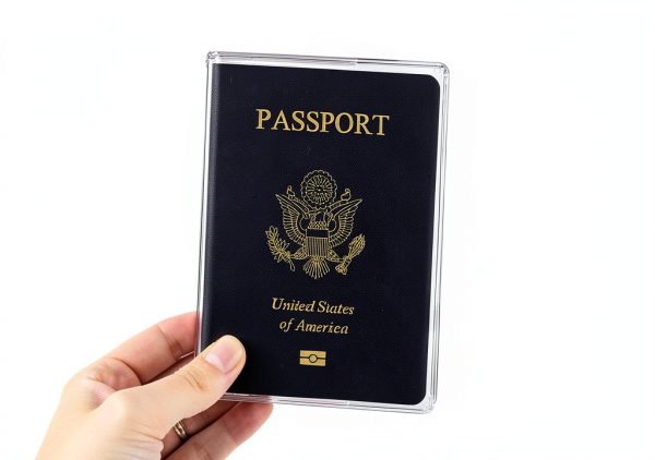 WHALEZON US Passport Cover Vinyl Transparent Wallet with Card Pockets-1
