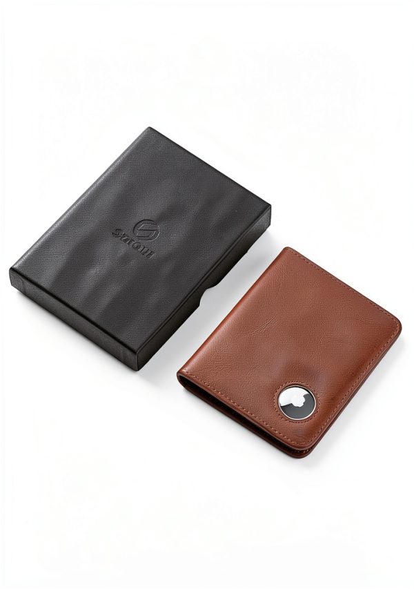 Serovi Leather Passport Holder with AirTag Slot RFID Blocking-5