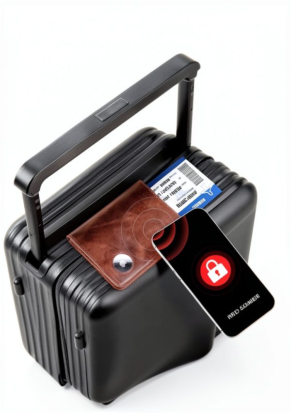 Serovi Leather Passport Holder with AirTag Slot RFID Blocking-3