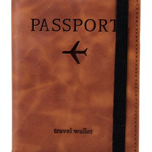 TravelMate Passport Cover A-Blue Soft Leather Durable Zip-0