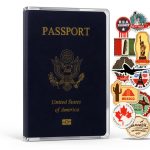 WHALEZON US Passport Cover Vinyl Transparent Wallet with Card Pockets-0