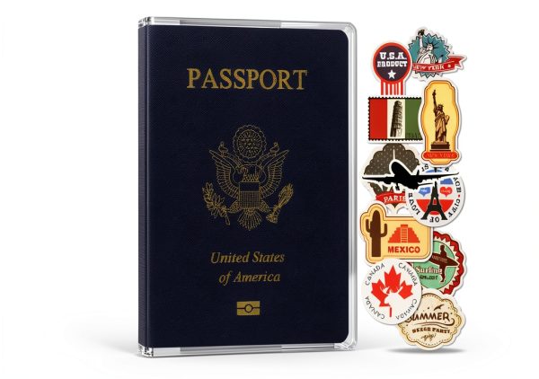 WHALEZON US Passport Cover Vinyl Transparent Wallet with Card Pockets-0