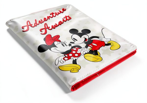 Disney Minnie Mickey Passport Holder Red Interior Card Cash Pocket-4
