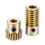uxcell Worm Gear Set - 0.5 Module 20:1 Reduction Rate 5mm Hole Dia Gear Shaft and 4mm Hole Dia Gear Wheel 20T Drive Gear Box (Brass)-0