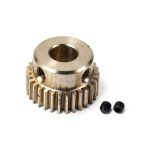 uxcell Pinion Gear Set, Brass Motor Rack Straight Spur Gear with Step, 0.5 Mod 30T 6mm Bore 16mm Outer Dia, M3 Set Screws Included-0