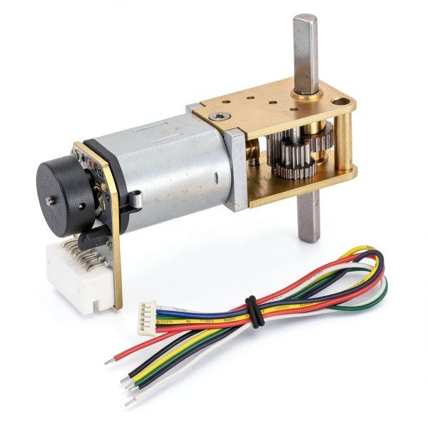 2Pcs DC 12V 16RPM Φ3x10mm Double Shaft N20 Worm Gear Motor with Encoder, 3-12V 4-381RPM Best for Automation and Robotics (12-16)-4