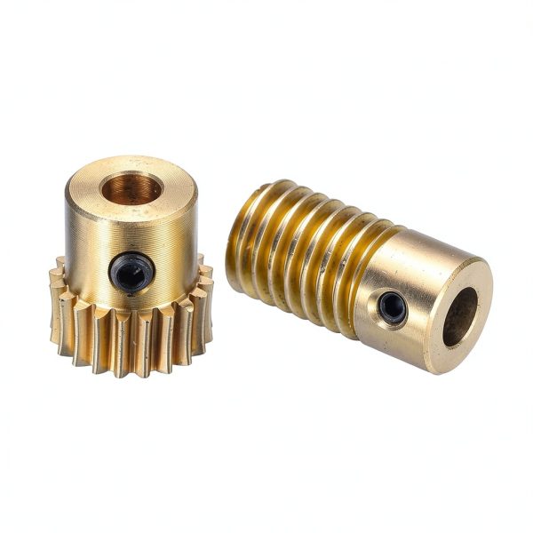 uxcell Worm Gear Set - 0.5 Module 20:1 Reduction Rate 5mm Hole Dia Gear Shaft and 4mm Hole Dia Gear Wheel 20T Drive Gear Box (Brass)-2
