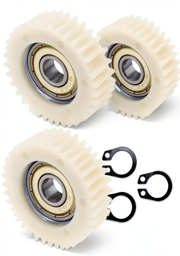 3PCS 36 Teeth E-Bike Wheel Hub Motor Planetary Gears with Bearing Compatible with Bafang Motor 38mm Diameter Nylon Motor Gear, White-0