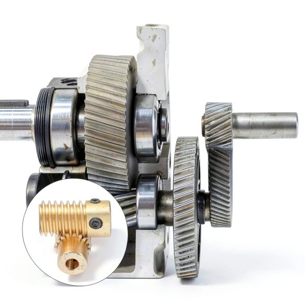 uxcell Worm Gear Set - 0.5 Module 20:1 Reduction Rate 5mm Hole Dia Gear Shaft and 4mm Hole Dia Gear Wheel 20T Drive Gear Box (Brass)-4