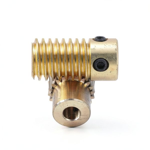 uxcell Worm Gear Set - 0.5 Module 20:1 Reduction Rate 5mm Hole Dia Gear Shaft and 4mm Hole Dia Gear Wheel 20T Drive Gear Box (Brass)-3