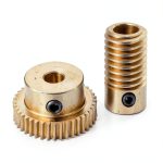 uxcell Worm Gear Set 0.5 Module Brass 40:1 6mm Shaft 5mm Wheel-0