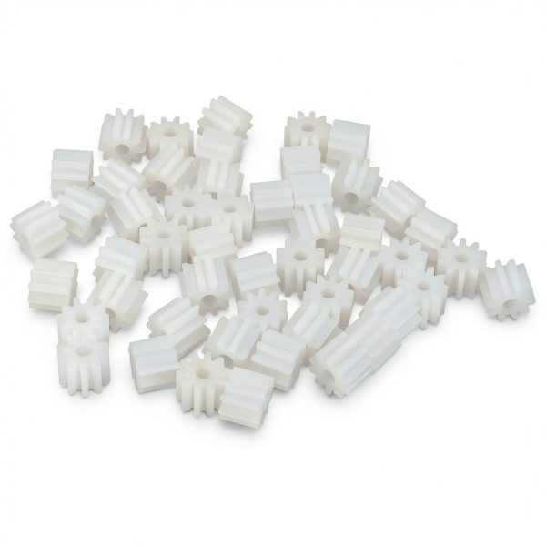 uxcell 50pcs Plastic Gears White 10 Teeth Model 102A Reduction Gear Plastic Worm Gears for RC Car Robot-2