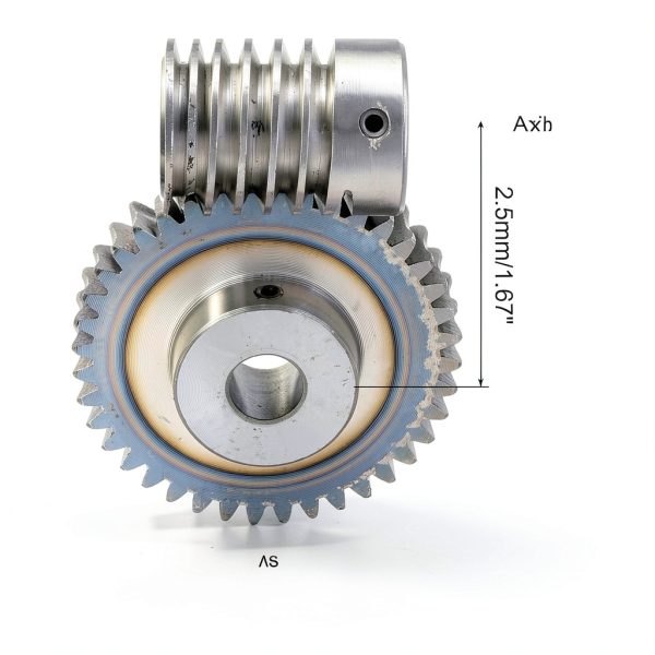 uxcell #45 Steel Worm Gear Set 40T 1.5 Module 40:1 Reduction Rate, Right Rotation Drive Gear Box Wheel Reduce Transmission Part (Gear-12mm Bore 63 mm OD, Rod 15mm Bore)-3