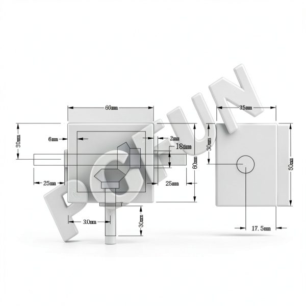 PGFUN Right Angle Bevel Gearbox 1.5 Module 20 Teeth 10mm Shaft-4